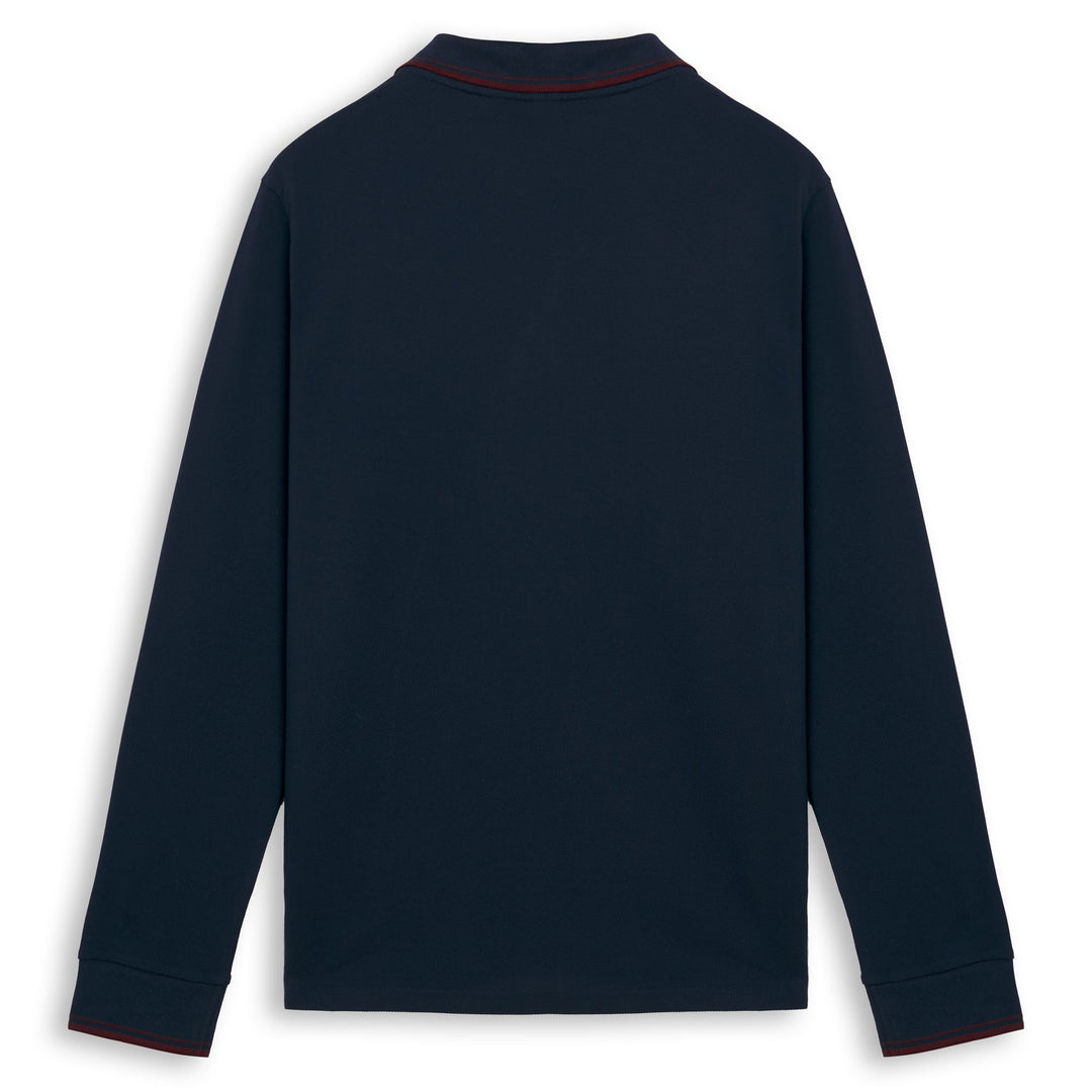 Blue Iris Men's Slim Fit Casual Long Sleeve Polo Shirt main