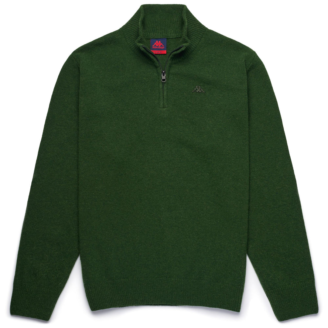 Parsley Green Men's Classic Wool Knit Pullover 01