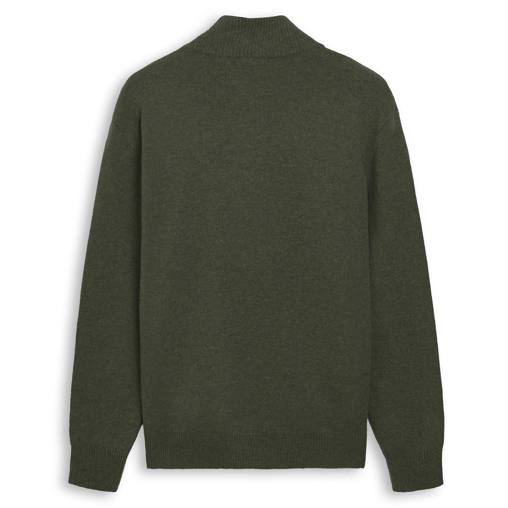 Green Men's Classic Fit Wool Pullover 02