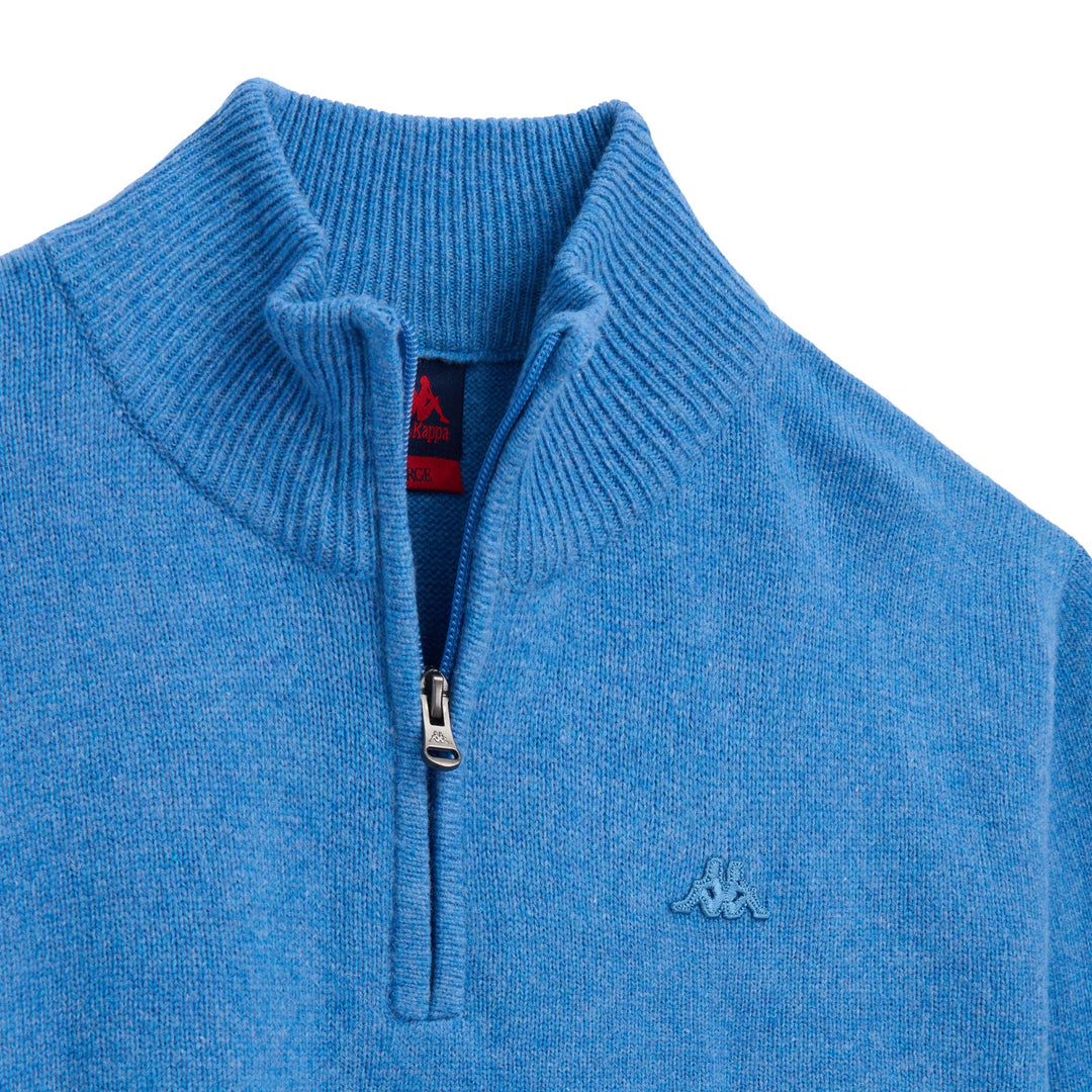 Jersey de punto de lana de cordero azul real para hombre con cremallera main