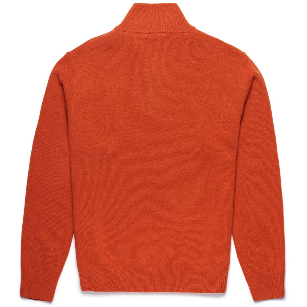 Dark Orange Men's Classic Knitwear Pullover in Wool Blend 02