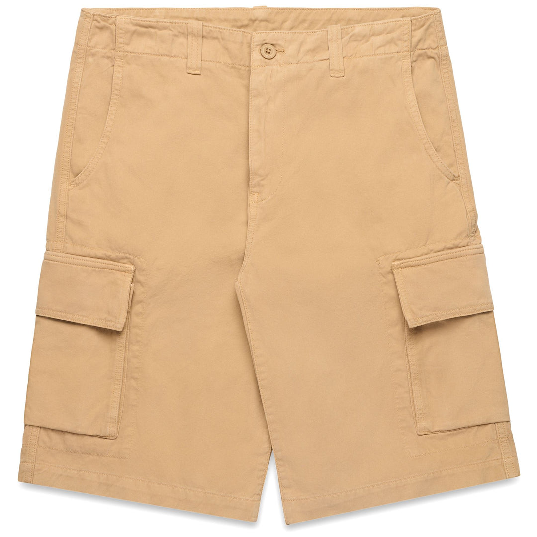 Beige Men's Classic Regular Fit Cotton Cargo Shorts 01