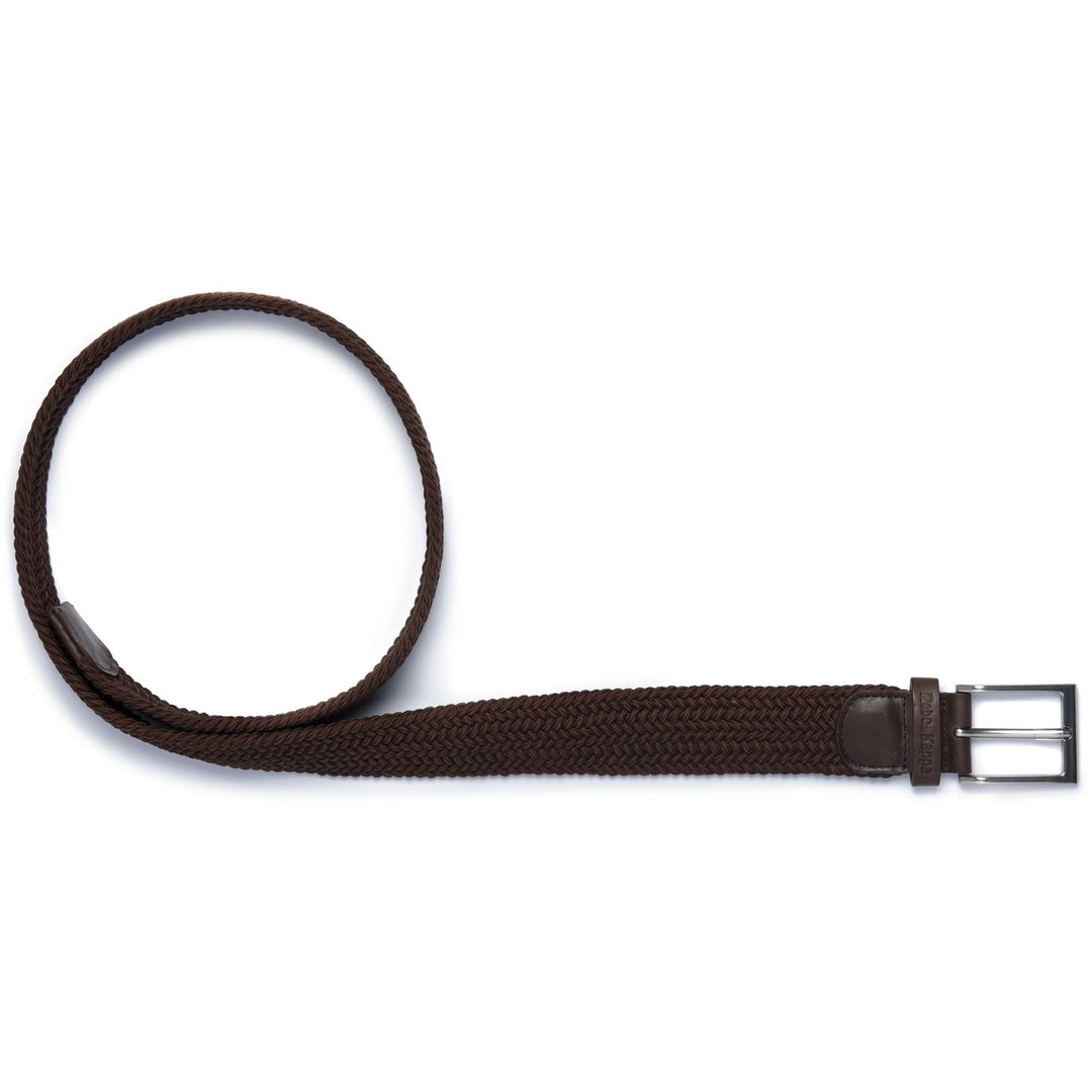 Brown Unisex Casual Braided Belt in Stretch Polyester 01