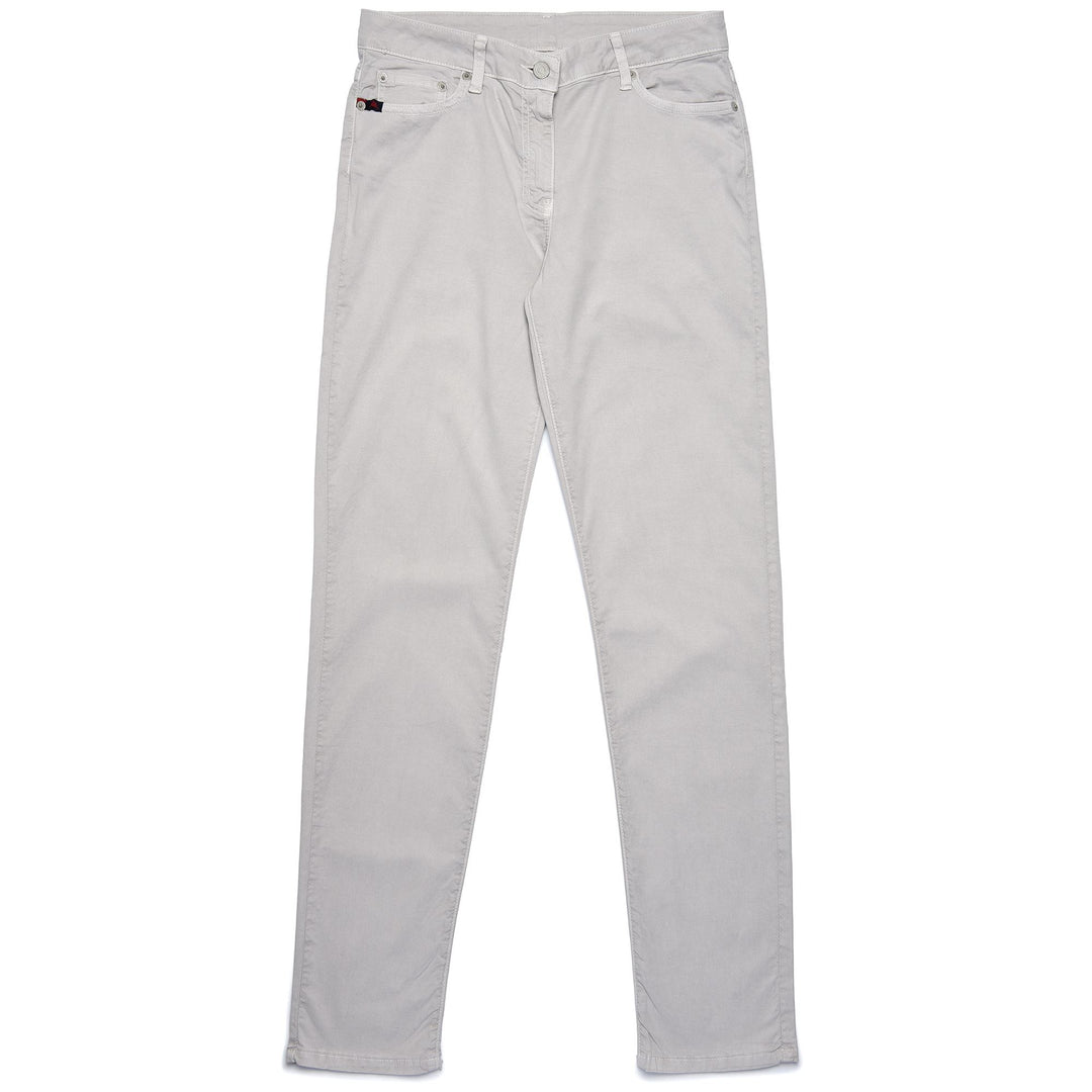 Pantalon beige pour femme, coupe slim, décontracté, en gabardine, 5 poches 01