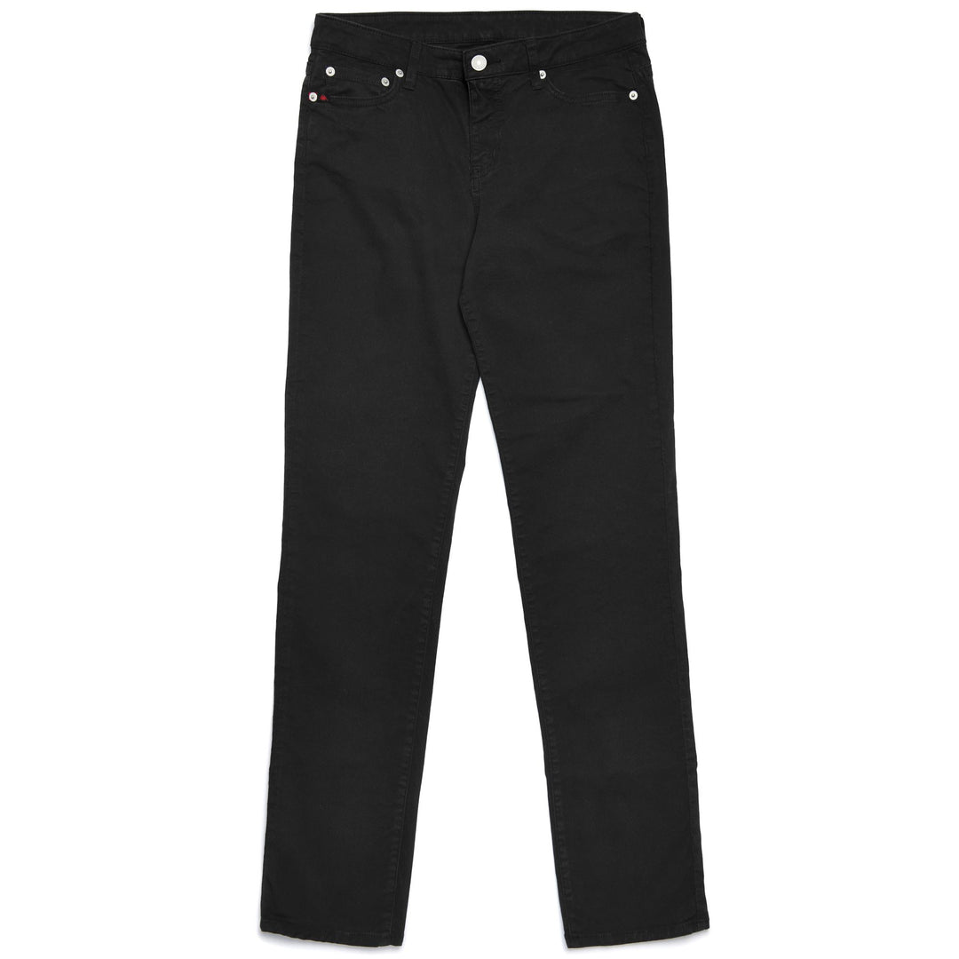 Pantalones negros ajustados de 5 bolsillos para mujer en gabardina color melocotón 01
