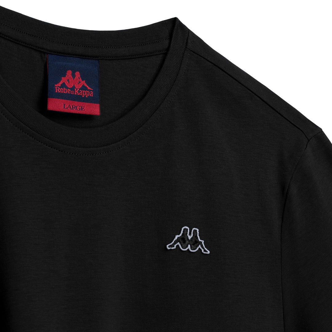T-shirt noir pour homme, coupe ajustée, en coton décontracté main