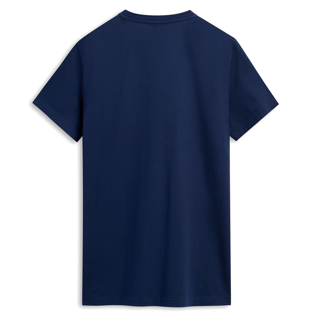 T-shirt bleu homme coupe slim en coton décontracté main