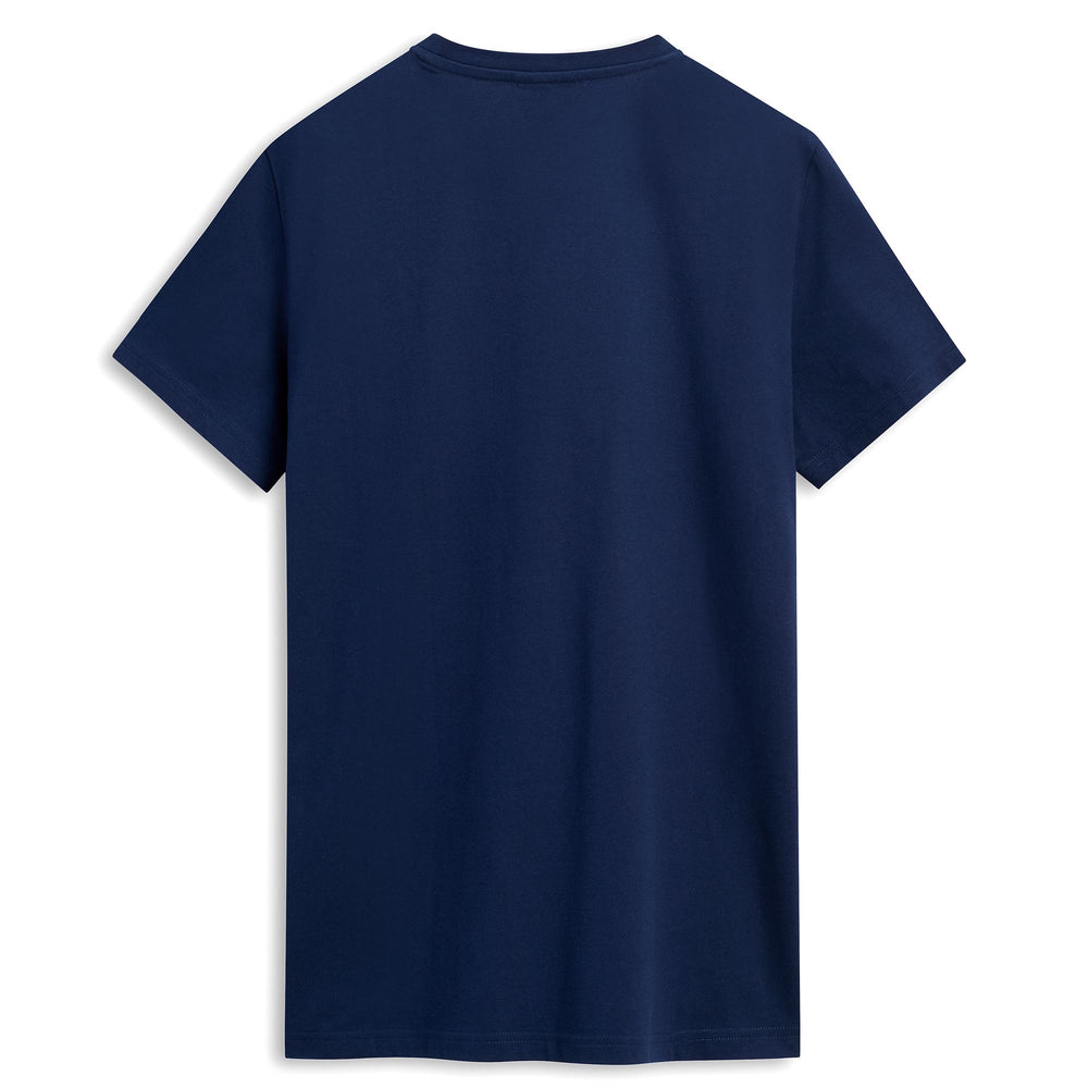 T-Shirt in Cotone Slim Fit Uomo Blu Iris con Logo Omini 02