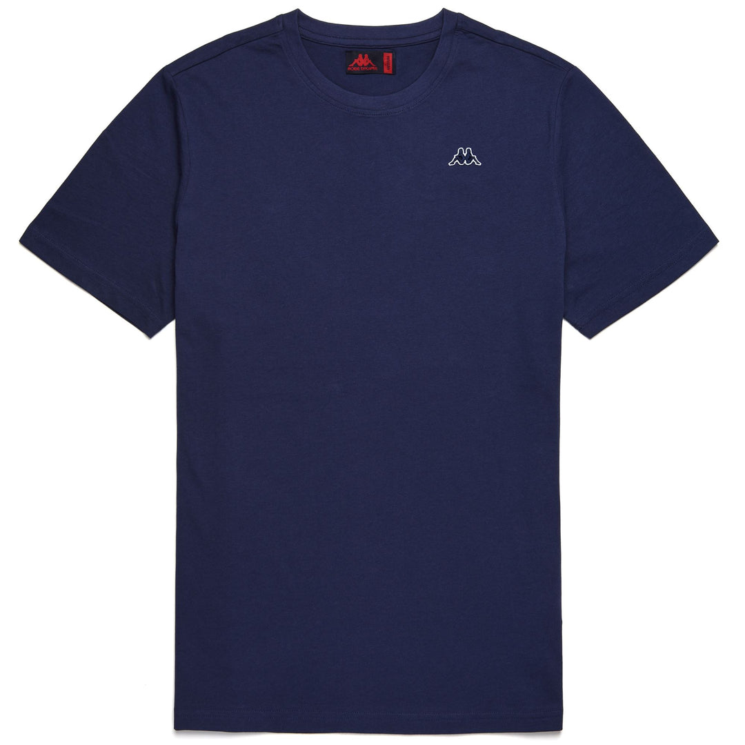 Camiseta clásica de algodón azul intenso de corte entallado para hombre 01