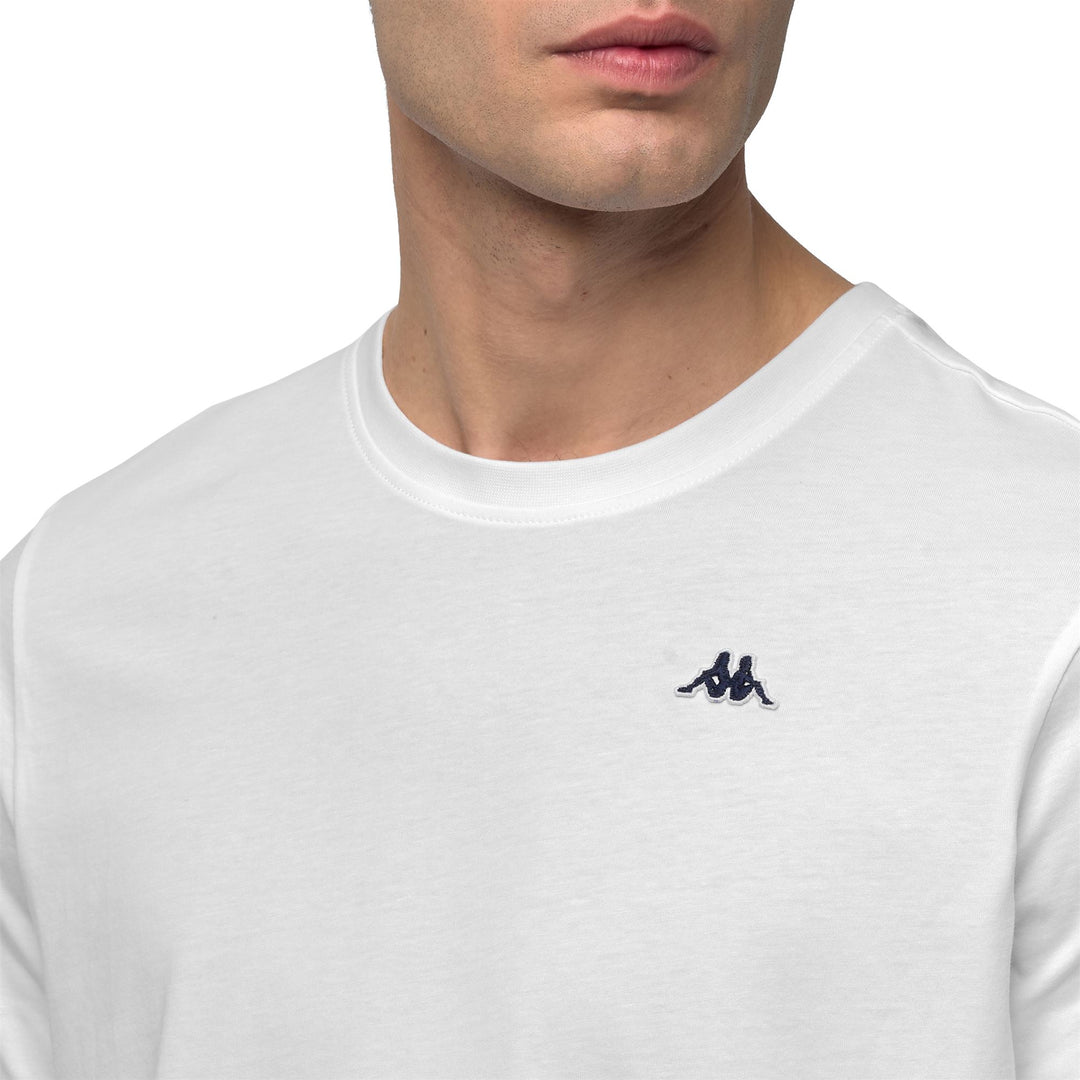 T-shirt blanc pour homme, coupe ajustée, en jersey de coton main