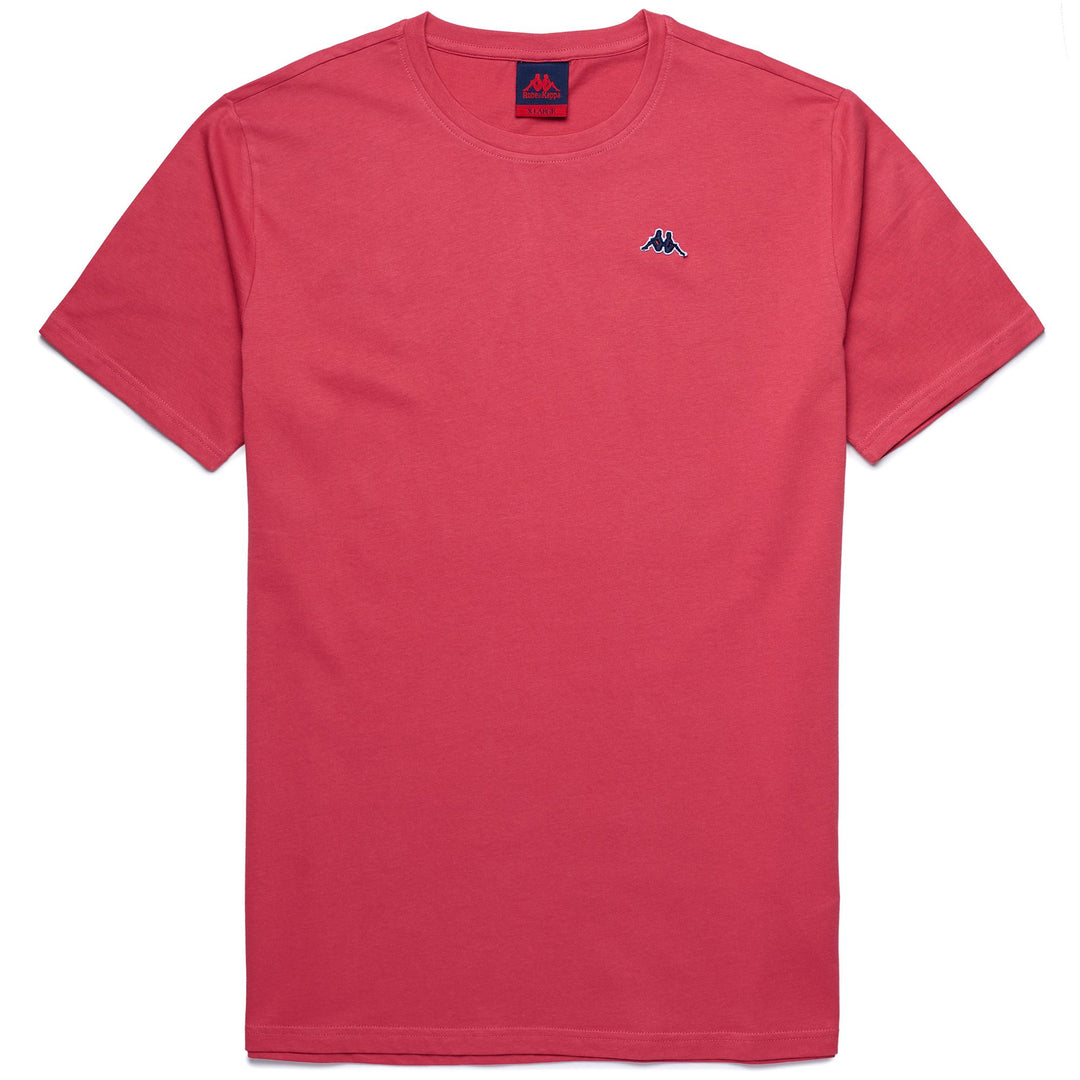 Camiseta de algodón entallada para hombre en color rojo arándano main