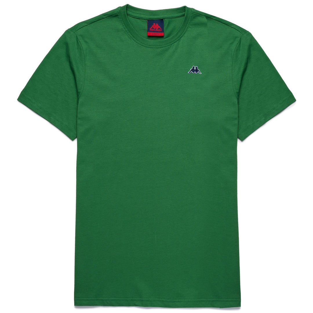 T-Shirt in Cotone Slim Fit Uomo Verde Navy con Logo Omini 01