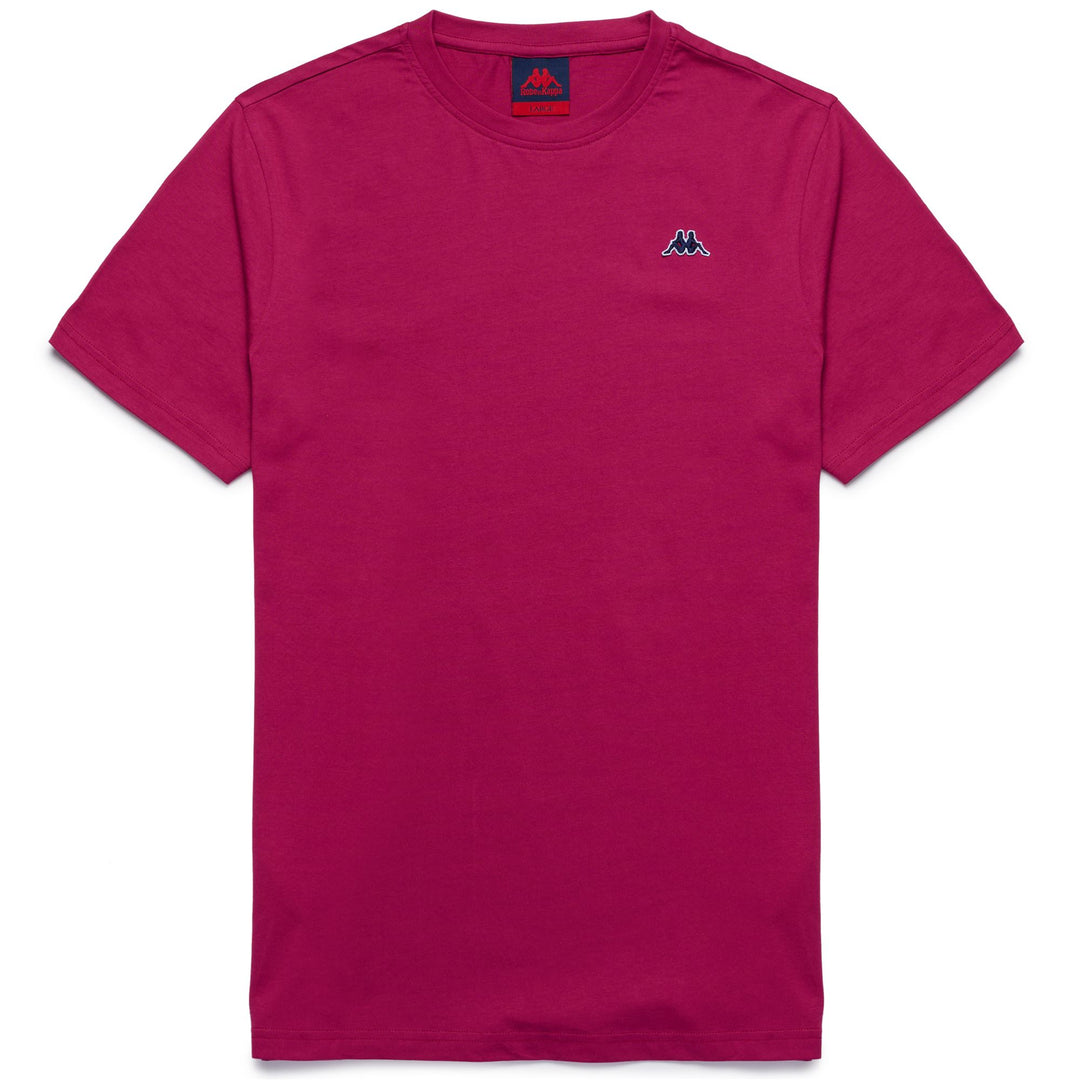 T-Shirt in Cotone Slim Fit Uomo Rossa Lampone e Blu Navy 01