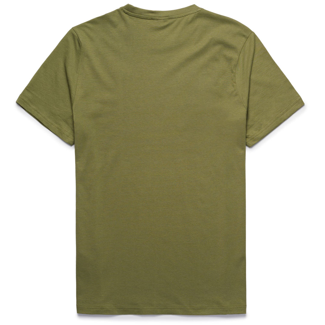 T-Shirt Classica Slim Fit in Cotone Uomo Verde Olivina main