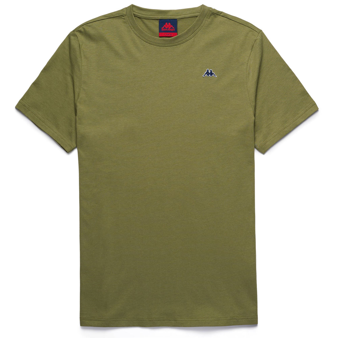 T-Shirt Classica Slim Fit in Cotone Uomo Verde Olivina 01