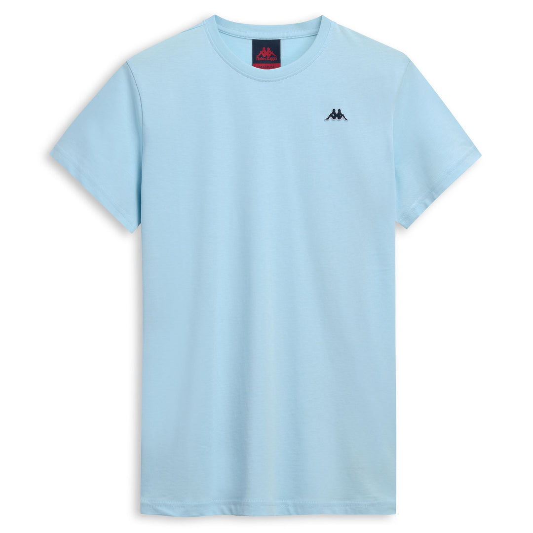 T-shirt bleu homme coupe slim en coton décontracté 01