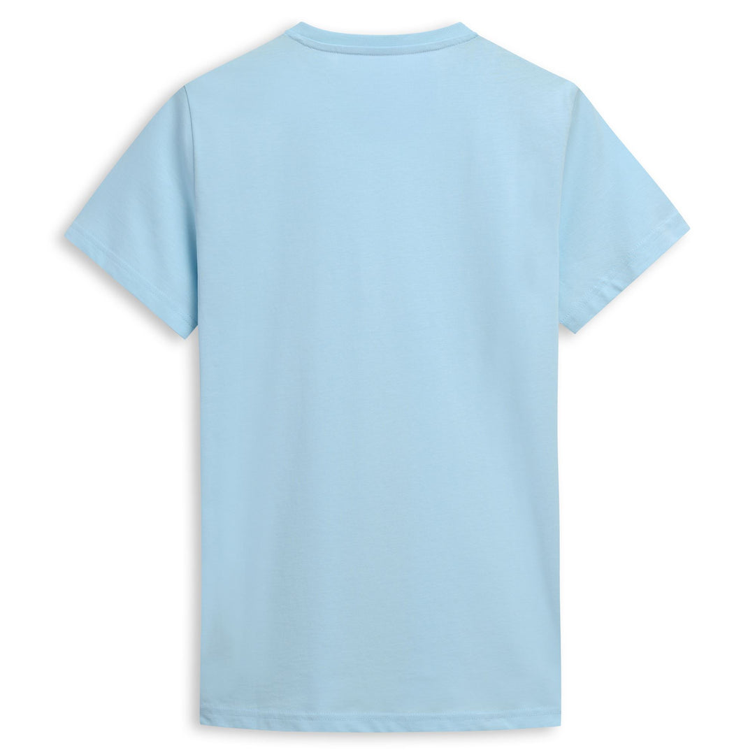 T-shirt bleu homme coupe slim en coton décontracté main