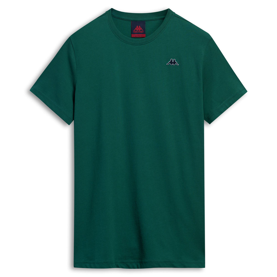T-shirt décontracté en coton vert pour homme, coupe ajustée 01