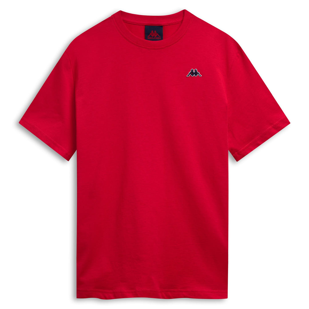T-shirt rouge homme coupe slim en coton décontracté 01