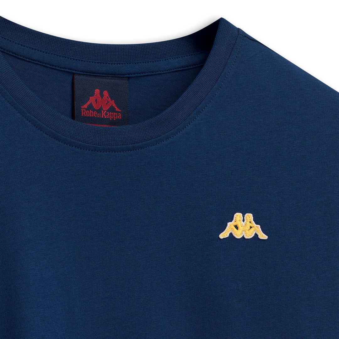 Casual Men's Blue Slim Fit Cotton T-Shirt main