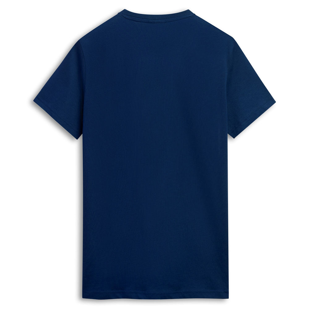 T-shirt bleu homme coupe slim en coton décontracté 02