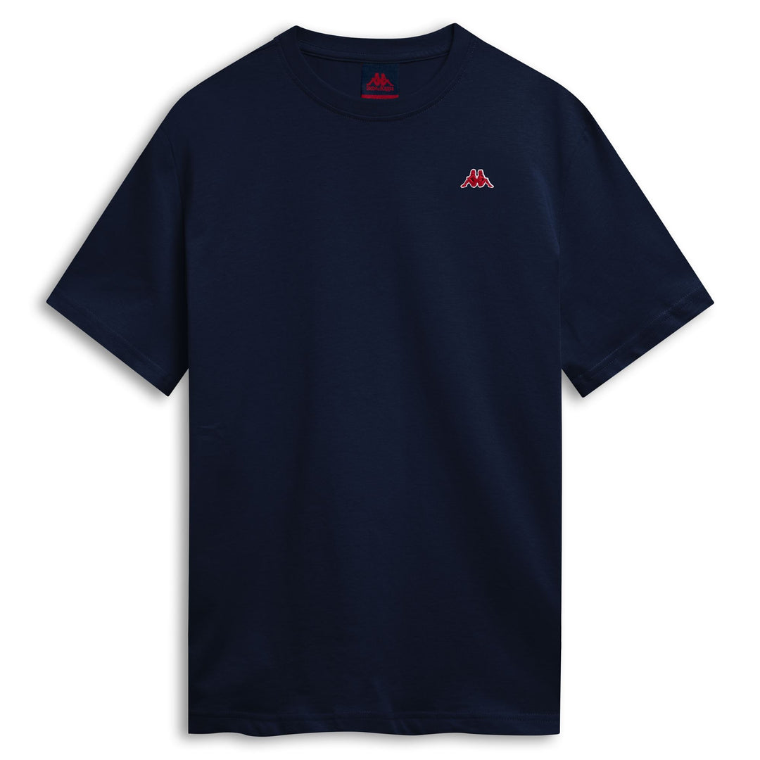 T-shirt bleu homme coupe slim en coton décontracté 01
