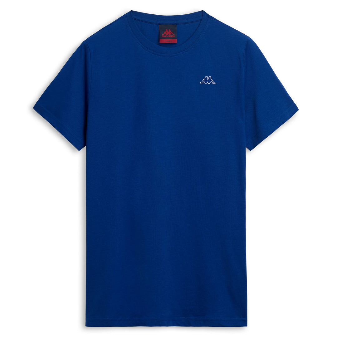 T-shirt bleu homme coupe slim en coton décontracté 01