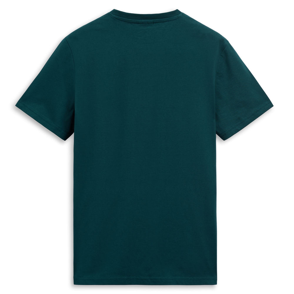 T-shirt slim fit in cotone da uomo verde con logo Omini 02