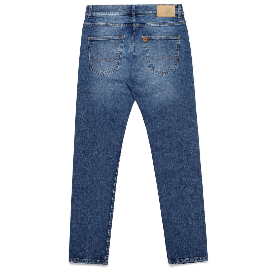 Pantalon en denim bleu pour homme, coupe classique, 5 poches main
