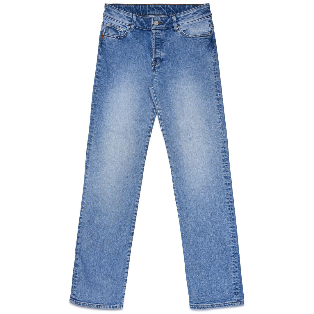 Pantalon en jean bleu clair pour femme, coupe classique, 5 poches 01