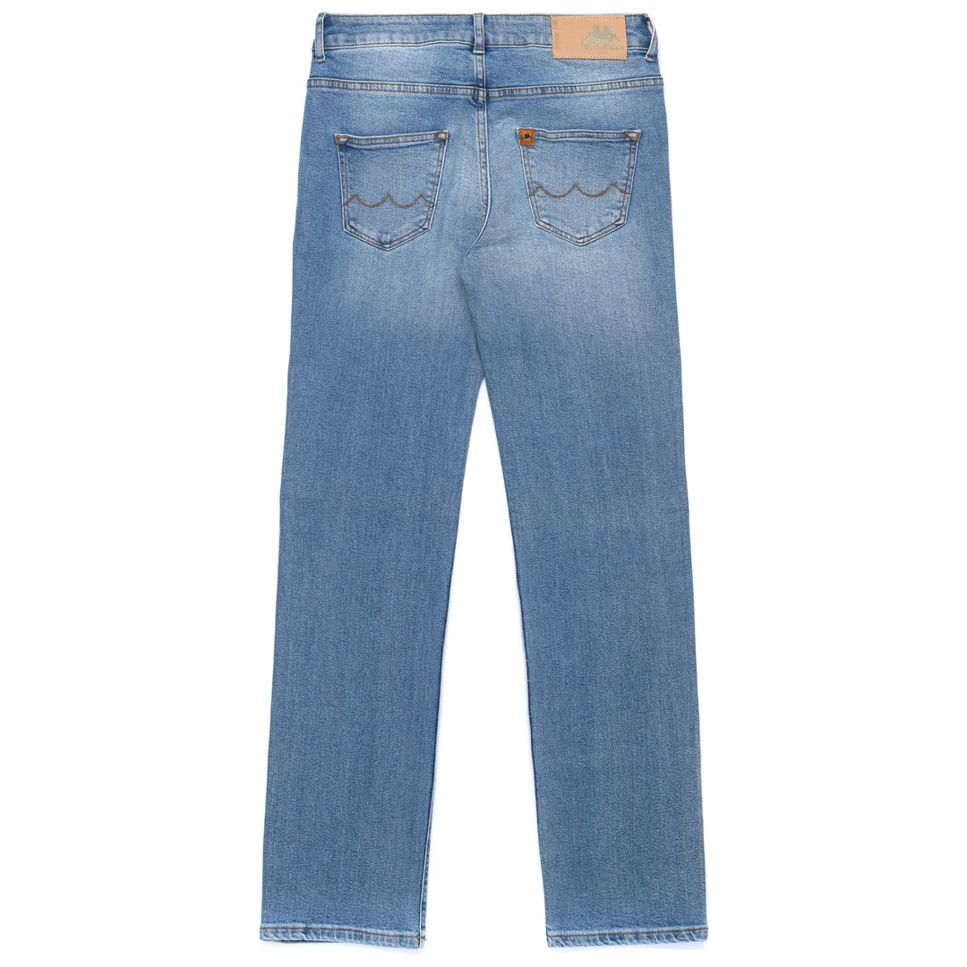 Pantalon en jean bleu pour femme, coupe classique, 5 poches main