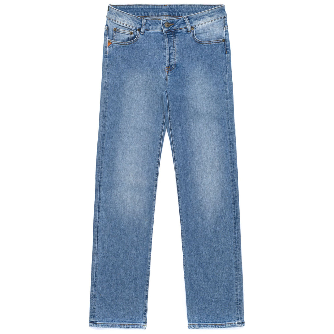Pantaloni in denim blu da donna a 5 tasche vestibilità regolare 01
