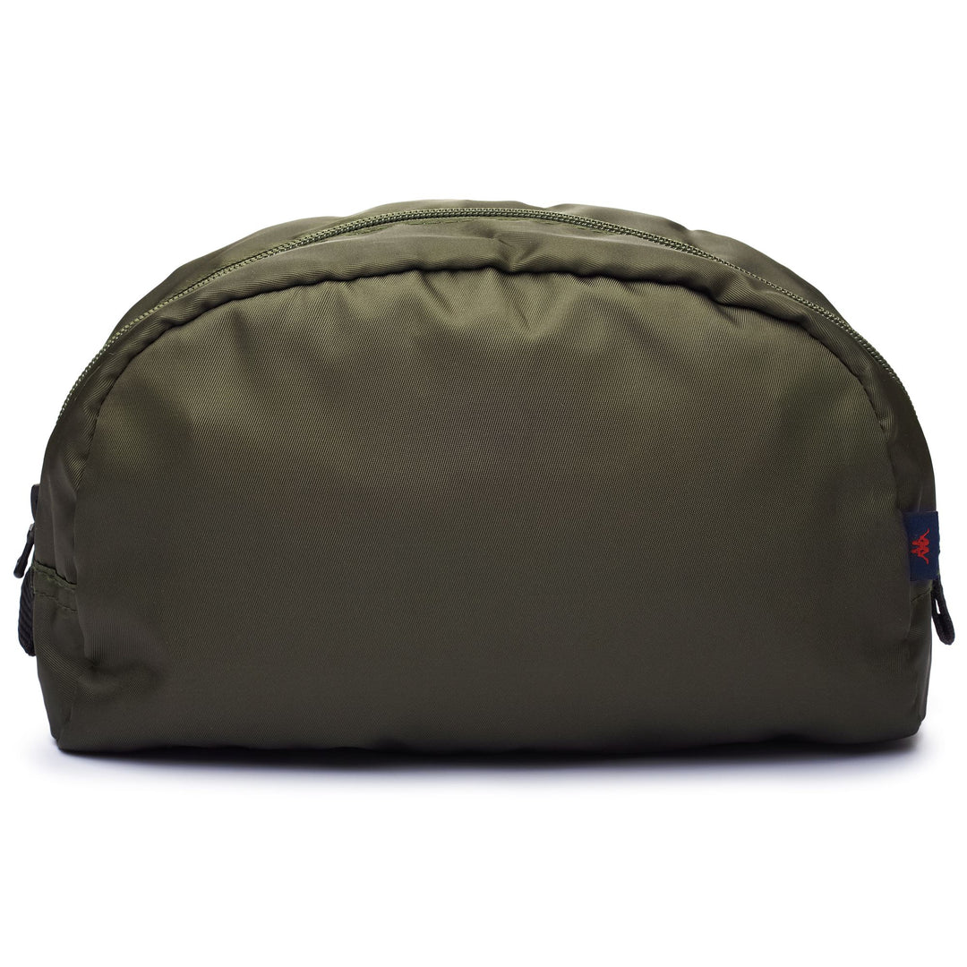 Beauty Case Unisex in Nylon Verde Militare con Chiusura a Zip 01