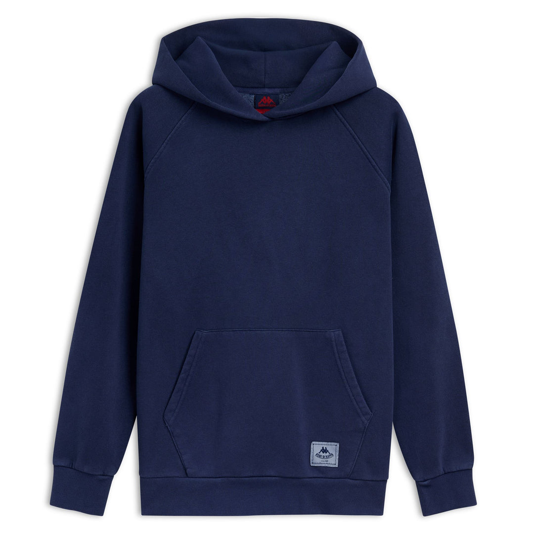 Blue Men's Fleece Hoodie with Kangaroo Pocket 01