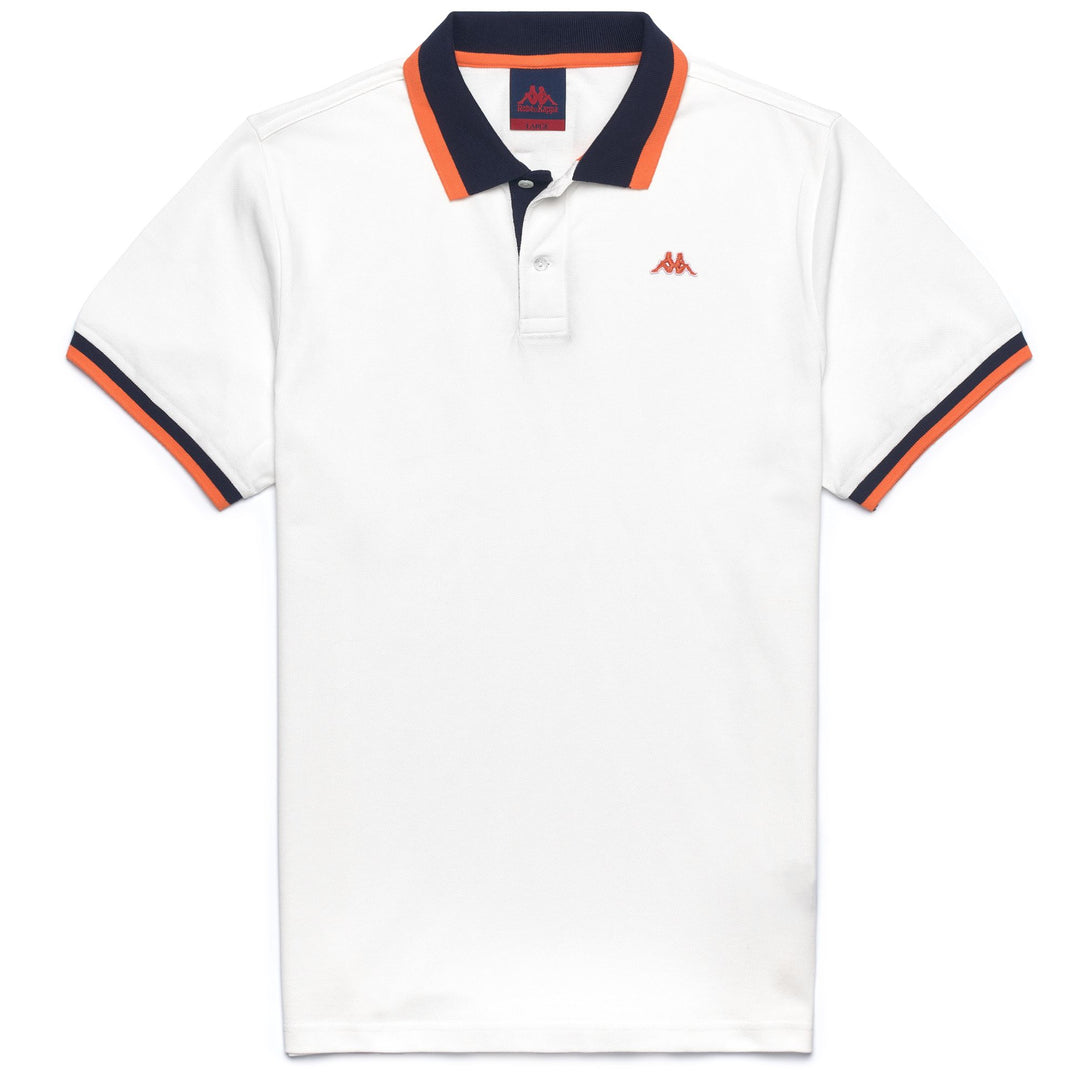 Polo Classica Uomo in Cotone Slim Fit Blu Bianca 01