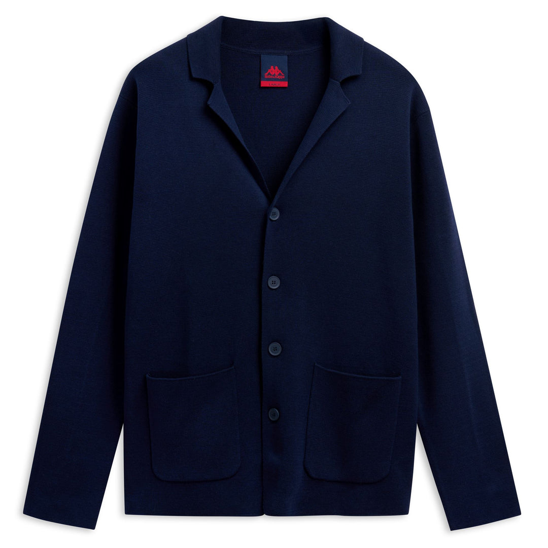 Iris blue Men's Cotton Knitted Cardigan with Pockets 01