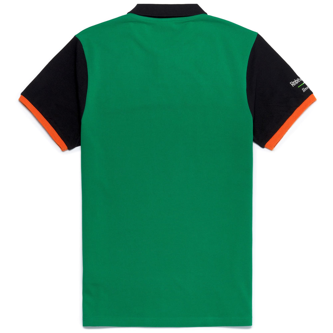 Polo de algodón entallado para hombre, color verde y negro main