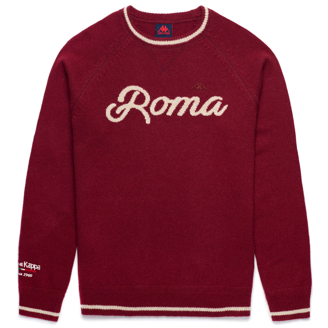 Maglione Slim Fit Uomo Rosso Beige in Mistura di Lana 01