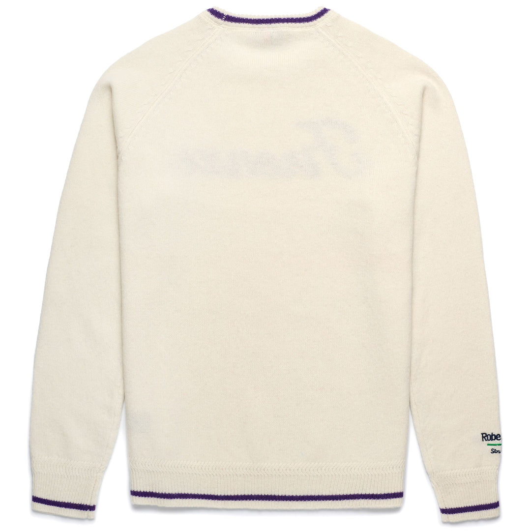 Maglione casual bianco slim fit da uomo in lana main