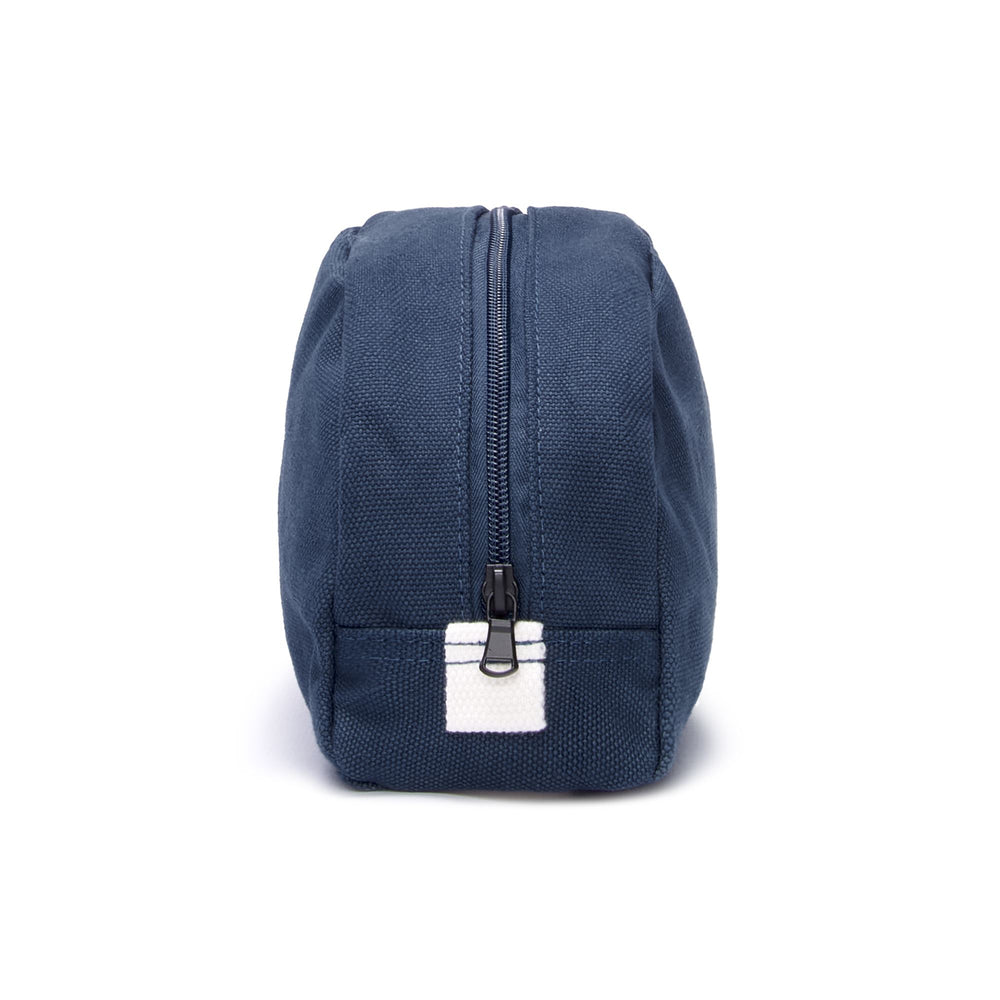 Beauty Case in Cotone Canvas Unisex Blu Majolica con Chiusura Zip 02