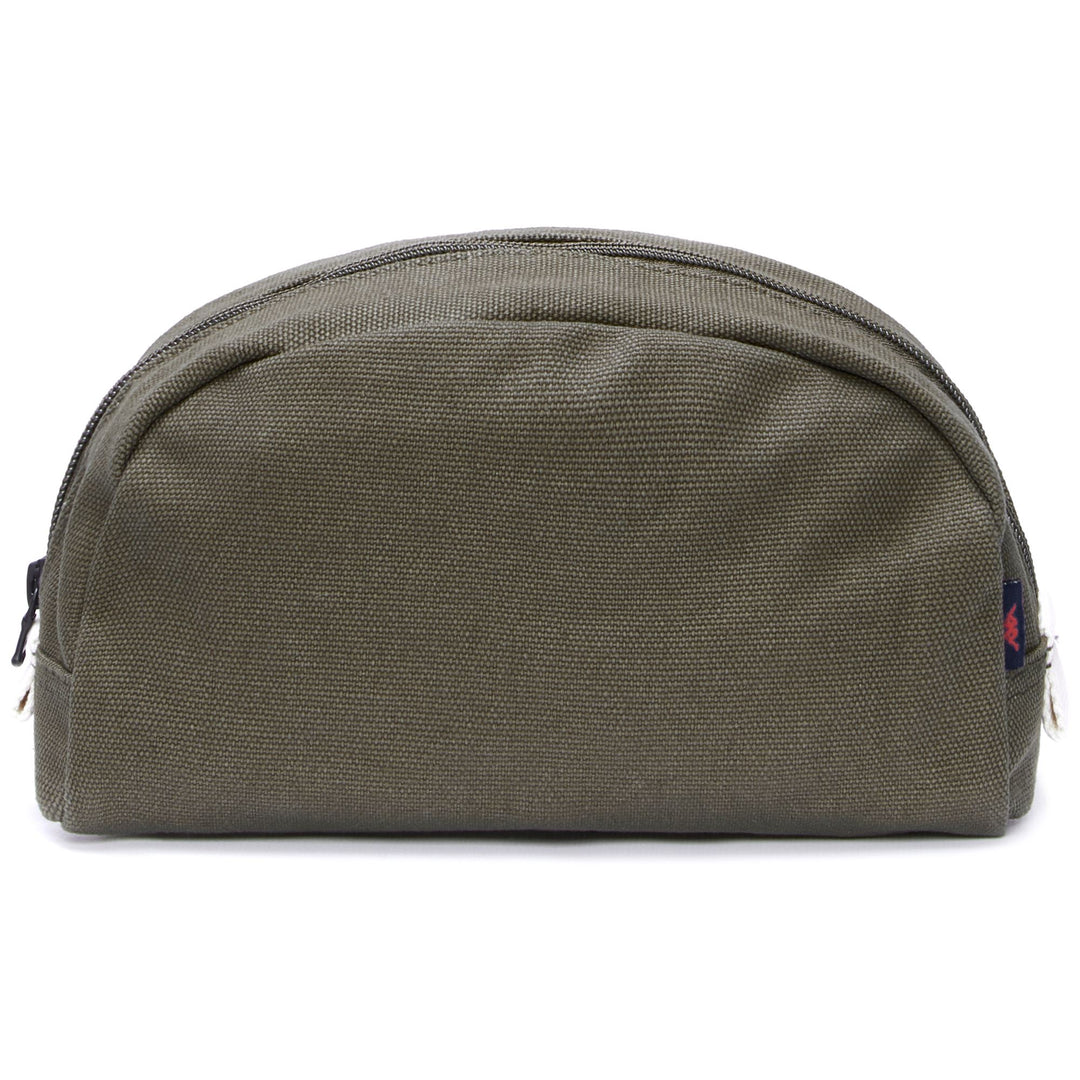 Beauty Case in Cotone Canvas Unisex Verde Militare con Chiusura Zip 01