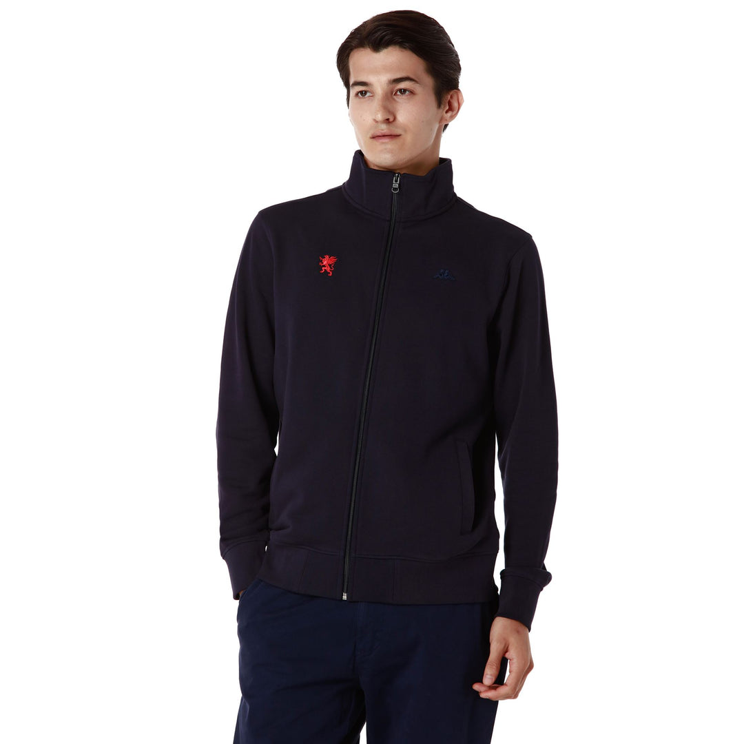 Marine Blue Men's Functional Fleece Jacket with Slim Fit main