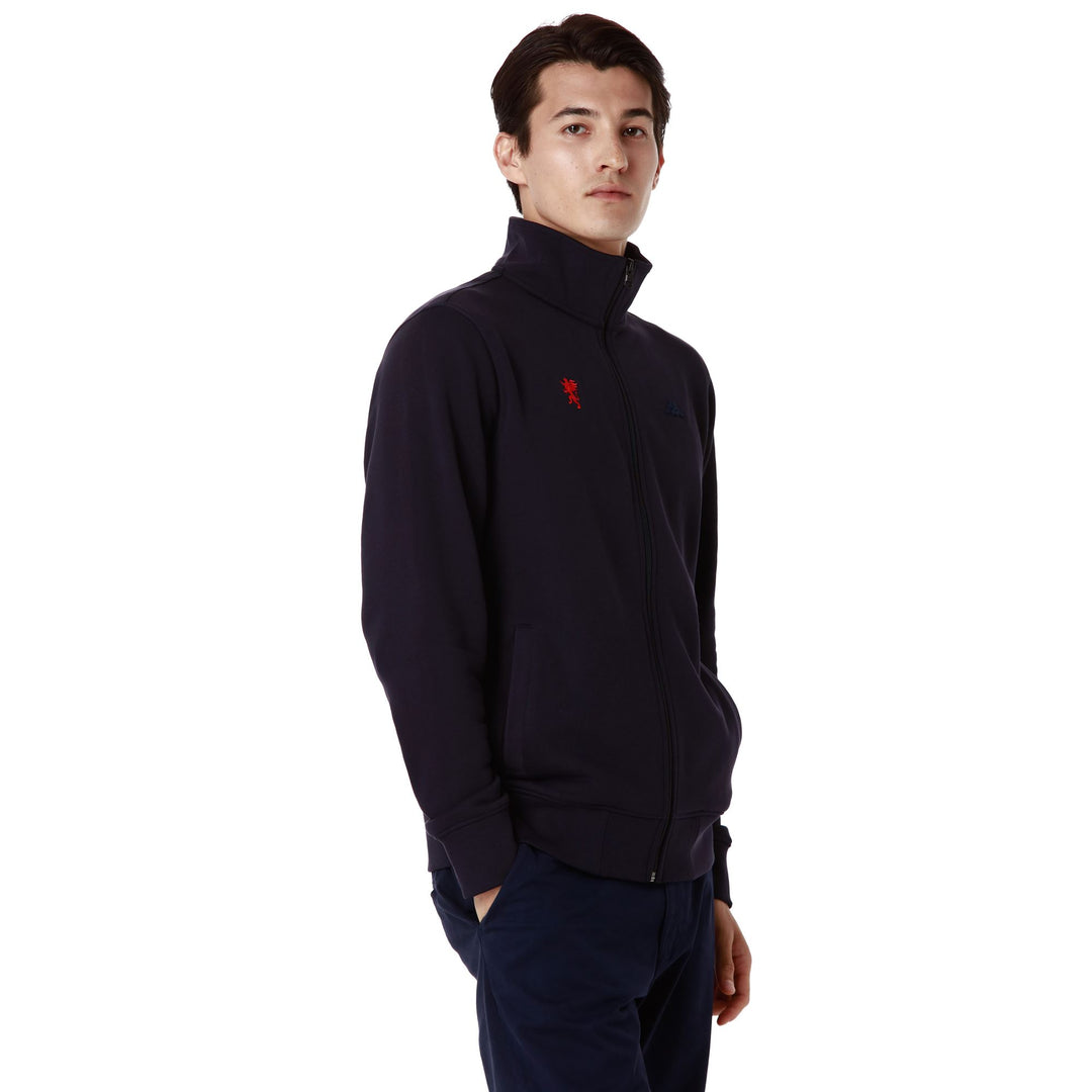 Marine Blue Men's Functional Fleece Jacket with Slim Fit main