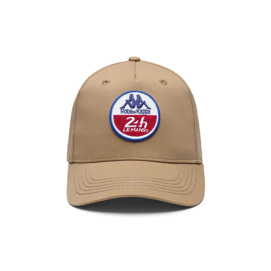 Beige Men's Cotton Baseball Cap with 24H Le Mans Design 01