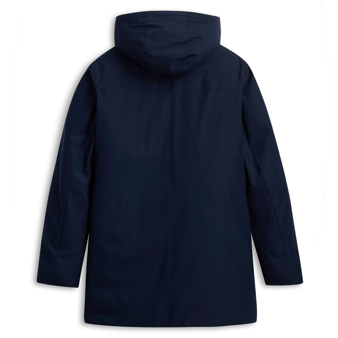 Giacca imbottita da uomo blu navy a 3/4 con cappuccio staccabile main