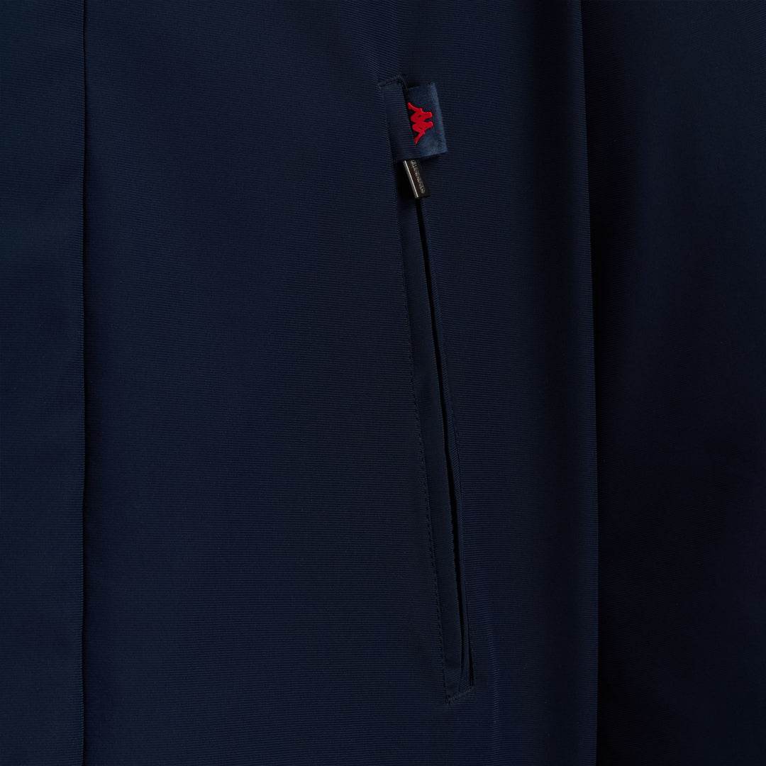 Giacca imbottita da uomo blu navy a 3/4 con cappuccio staccabile main