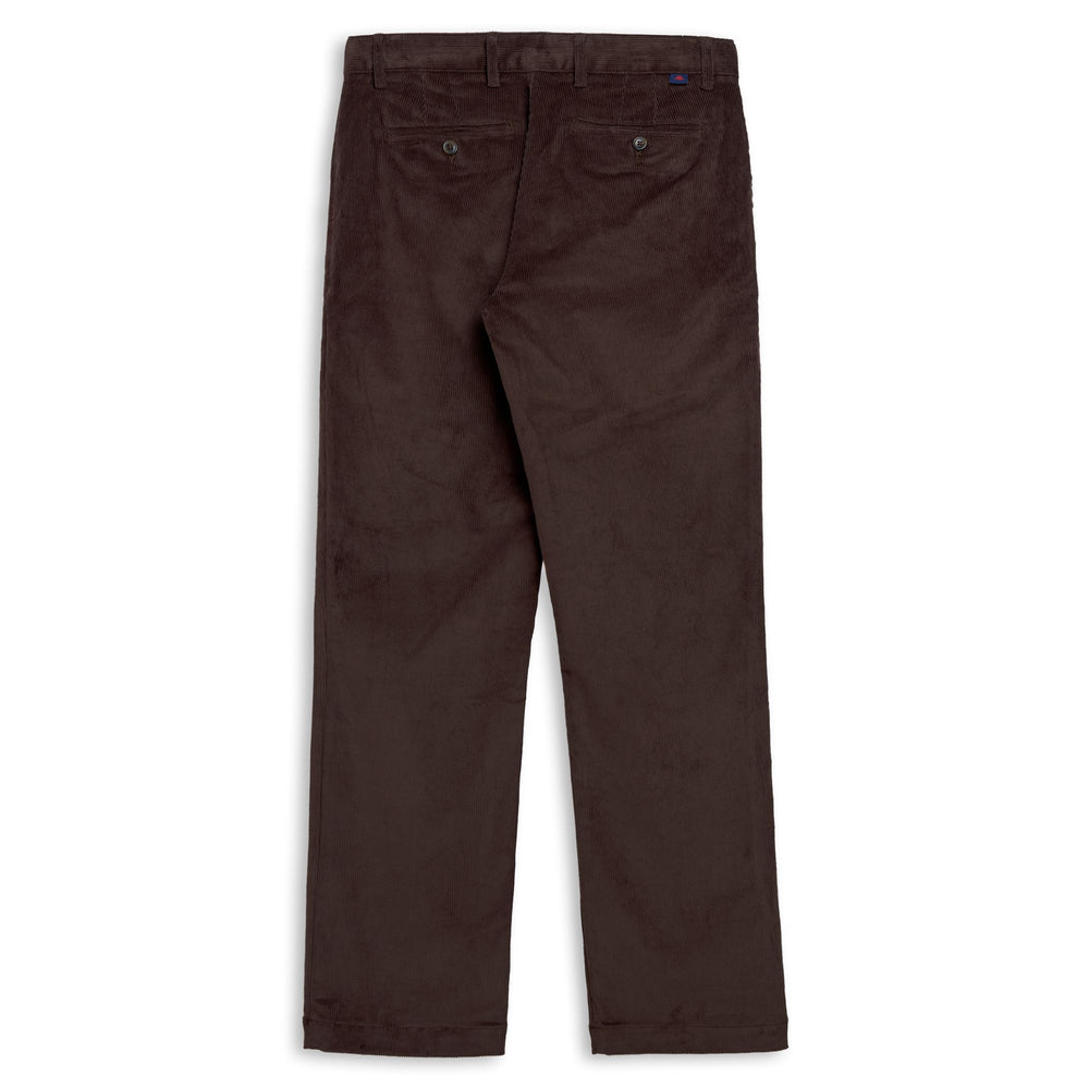 Pantaloni chino da uomo marroni in velluto a coste elasticizzato, vestibilità regolare. 02