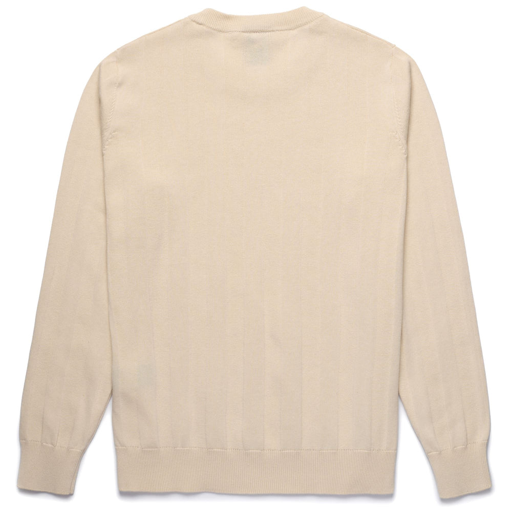 Maglione beige in maglia di cotone con bordi a coste da donna 02