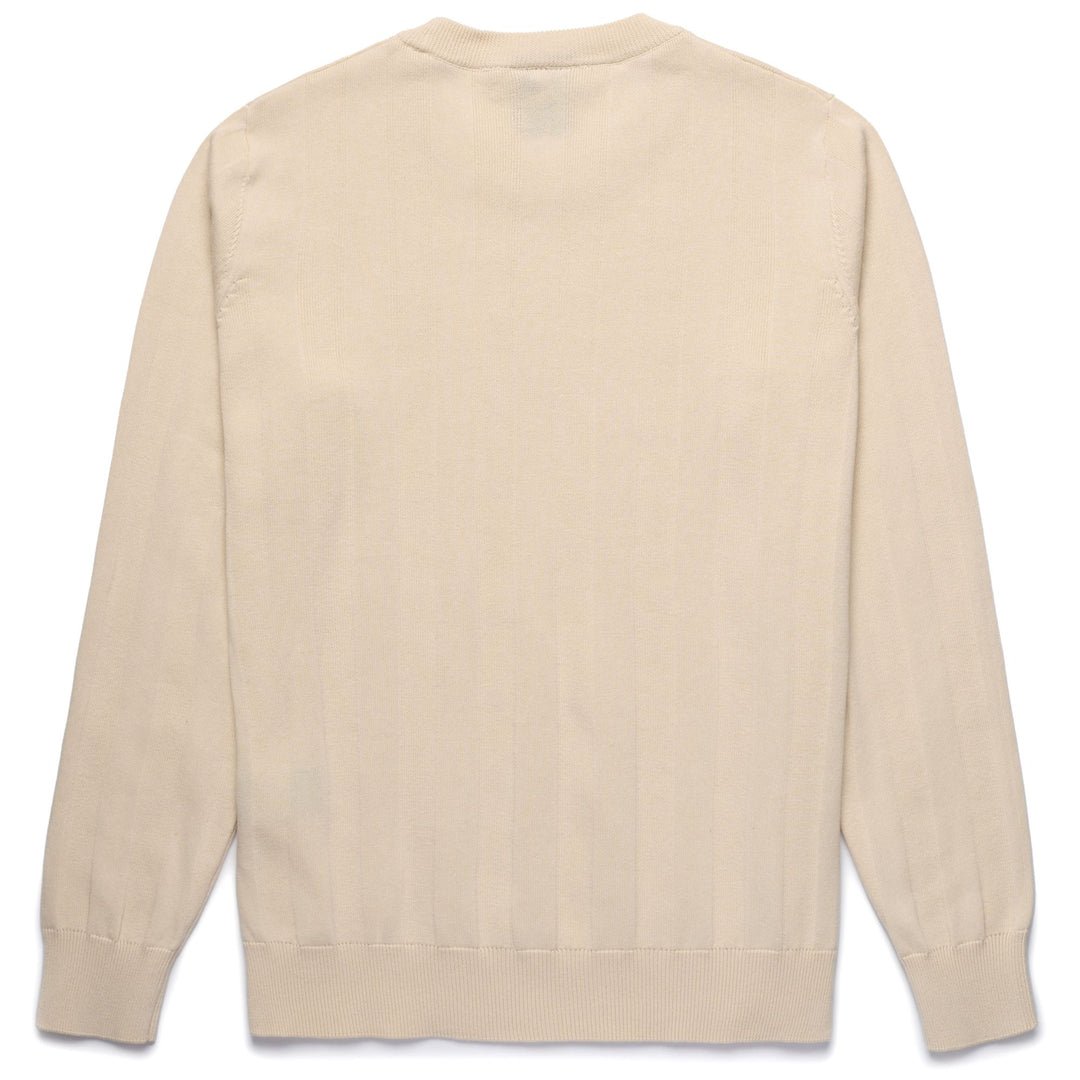Maglione beige in maglia di cotone con bordi a coste da donna main