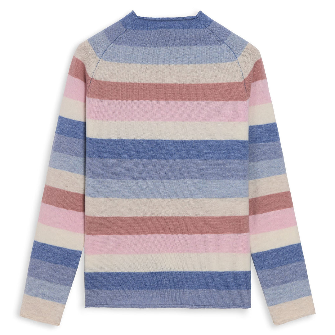 Blue Women's Classic Fit Multicolor Striped Wool Pullover main
